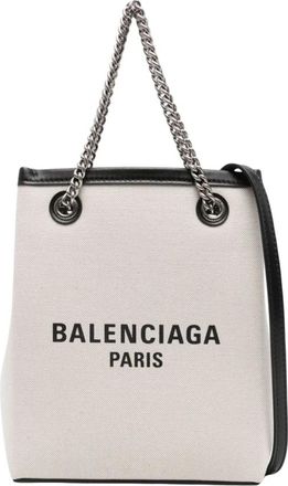 Balenciaga Phone Holder Crossbody Bag - Dames - Shoppers - Beige - ONE Size - Katoen - Tassen