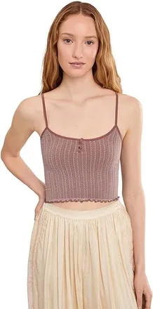 Free People Snap Into It Henley Crop Womens Clothing Elderberry Tea : L-XL (US Womens 14-16), Nylon/Spandex