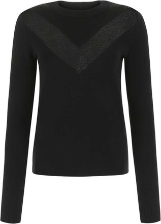 Alexander McQueen Alexander Mcqueen Black Stretch Wool Blend Sweater