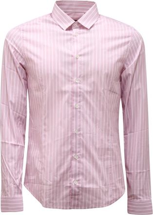 Patrizia Pepe Gestreepte blouse in roze en wit - Heren - Casual Overhemden - Roze - S - Katoen - Overhemden