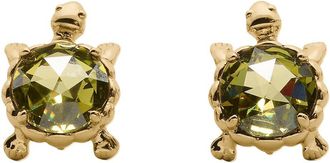 Kate Spade New York Secret Garden Turtle Studs Womens Earring Green, Cubic Zirconia