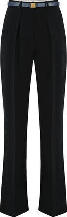 Elisabetta Franchi High-Waisted Tailored Trousers with Wide-Leg Silhouette