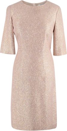 Lanvin Rose Gold Metallic Half Silk Blend Dress Size XXS