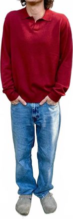 Hartford Polo Collar Sweater In Copper