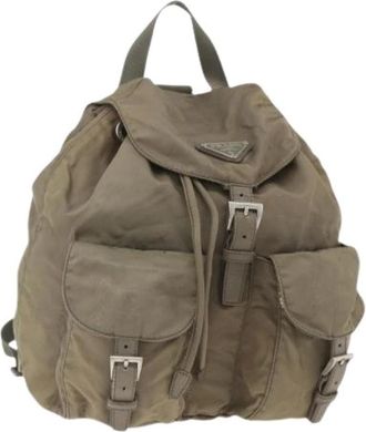 Prada Pre-owned Vintage Nylon Rugzak - Dames - Vintage Rugzakken - Groen - ONE Size - Nylon - Vintage