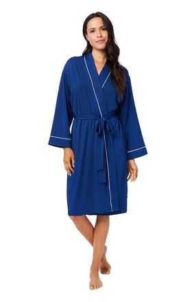 The Cats Pajamas Pima Knit Robe in Classic Marine Blue at Nordstrom, Size Medium