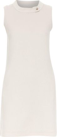 Max Mara S light grey virgin wool angora snap button collar dress IT34 XXS