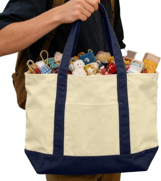 Generic Large Canvas Tote Bags - Reusable Shopping Bags, Sturdy Handle with Reinforced Stitching, Grocery Carrier with Spacious Interior, Beach Bag, Storage B