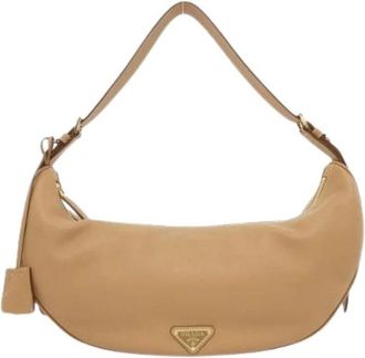 Prada Pre-owned Leather prada-bags - Dames - Vintage Schoudertas - Beige - ONE Size - Vintage