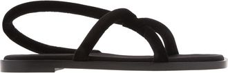 Ferragamo Floriane Knotted Strap Flat Sandals, Size 7 C