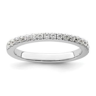 Diamond2Deal 14K White Gold 1/3 Ct Diamond Wedding Band Ring
