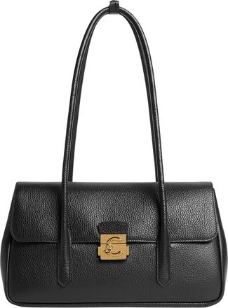 Coccinelle C-Me Lock Shoulder Bag with Textured Pebbled Finish