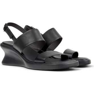 Camper Louise Slingback Wedge Sandal in Black at Nordstrom, Size 39