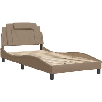 vidaXL Vidaxl - Estructura Cama Sin Colch&oacute;n Cuero Sint&eacute;tico Capuchino 100x200cm