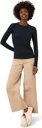 Pact Perfect Rib Long Sleeve Tee in Midnight Blue at Nordstrom, Size X-Small