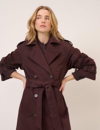 Nobody's Child Chocolate Brown Double Breasted Trench Coat