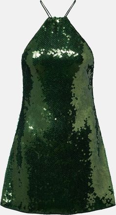 Os&eacute;ree Os&eacute;ree Marylin sequined halterneck minidress