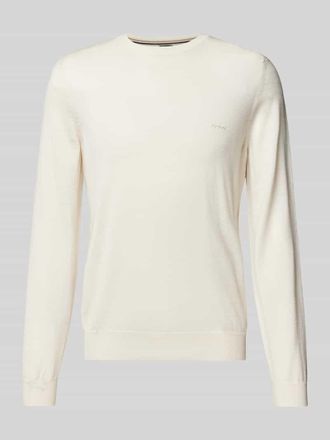 HUGO BOSS Strickpullover aus Schurwolle Modell Botto in Offwhite, Gr&ouml;&szlig;e L
