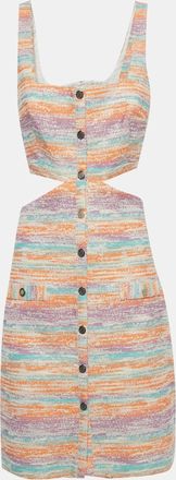 Maje Multicolor Lurex Tweed Cut Out Mini Dress