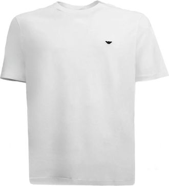 Emporio Armani T-shirt met ronde hals - Heren - T-shirts - Wit - 2XL - Katoen - Tops