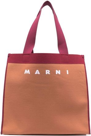 Marni logo print tote bag - women - Polyester - One Size - Orange