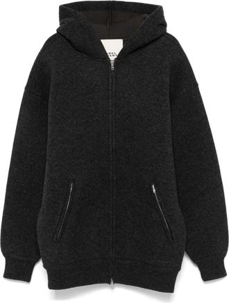 Isabel Marant Zip-Up Gebreide Hoodie - Dames - Vesten met rits - Grijs - 2XS - Hoodies & sweatvesten