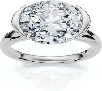 Pompeii3 Certified 2Ct Stanza Oval Diamond Engagement Ring 14k Gold or Platinum Lab Grown