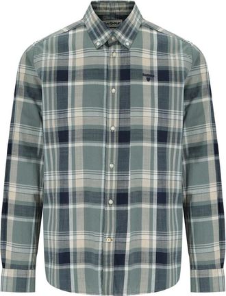 Barbour Overhemden, Heren, Groen, S, Katoen, Vintage Teal Geruite Overhemd