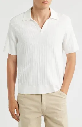Wax London Siena Textured Cotton Blend Polo in Ecru at Nordstrom, Size Xx-Large