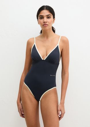 Marc O'Polo Badeanzug MARC OPOLO Essentials, Damen, Gr. XL (46), N-Gr, schwarz navy, Obermaterial: 84% Polyamid, 16% Elasthan, Badeanz&uuml;ge Badeanzug