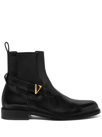 Versace round-toe boots - Black