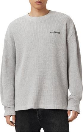 AllSaints Sect Waffle Knit Sweatshirt in Light Grey Marl at Nordstrom Rack, Size X-Large