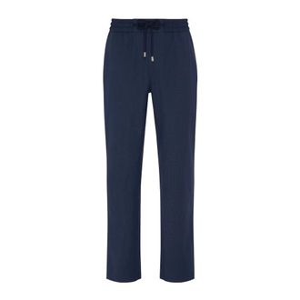 Vilebrequin Parc Micro Carreaux Broek - Heren - Broeken - Blauw - Maat: L Wol