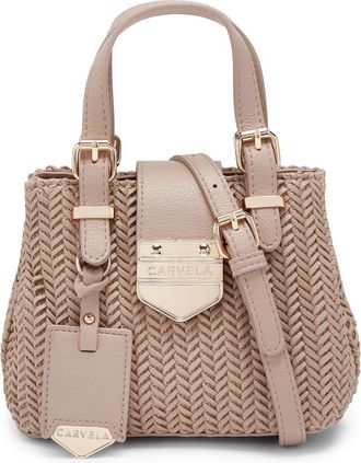 Carvela Womens Maria Micro Weave Bag - Taupe - One Size