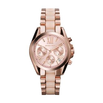 Michael Kors Accessoires, Dames, Roze, ONE Size, Mini Bradshaw Acetate Horloge