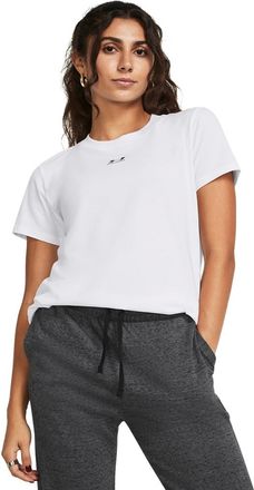 Under Armour T-Shirt UNDER ARMOUR UA RIVAL CORE SS, Damen, Gr. XL, wei&szlig;,, schwarz, Obermaterial: 57% Baumwolle, 38% Polyester, 5% Elasthan, Rundhals, Shirts T-Shir