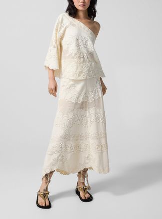 Isabel Marant Womens Sanaya floral guipure maxi skirt