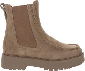 Nero Giardini Leren Enkelboots - Dames - Chelseaboots - Beige - 40 EU - Leer - Schoenen