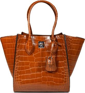 Ermanno Scervino Borsa tote con effetto coccodrillo - Marrone