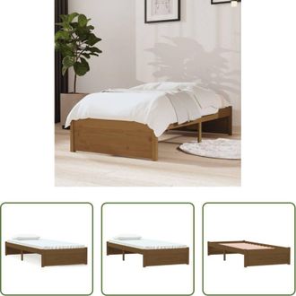 vidaXL Letto singolo - Giroletto senza Materaso Ambra in Legno Massello 75x190 cm