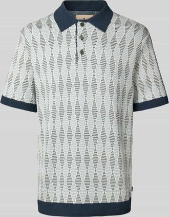 Jack & Jones Regular Fit Poloshirt mit Strukturmuster Modell JUDE in Dunkelblau, Größe XXL