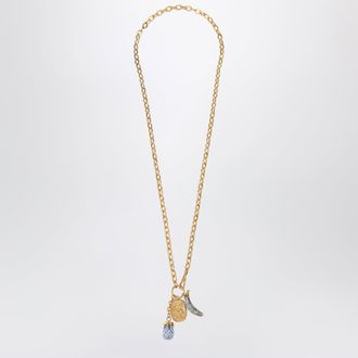 Chlo&eacute; Collana in ottone con finitura dorata con charms