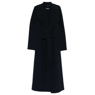 Max Mara Belted Coats, female, Blue, Size: XS Poldo Belted Coat