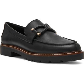 Anne Klein Ellison Moc Toe Loafer in Black Smooth at Nordstrom, Size 9.5