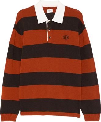 Bode Striped-collared Polo Shirt