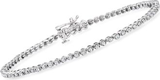 RS Pure by Ross-Simons Diamond Tennis Bracelet in Sterling Silver