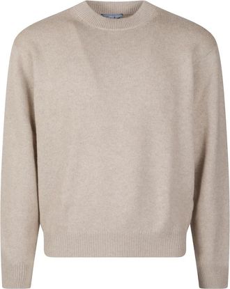 Prada Re-Cashmere Trui met Ronde Hals - Heren - Cashmere truien - Beige - S - Truien & Vesten