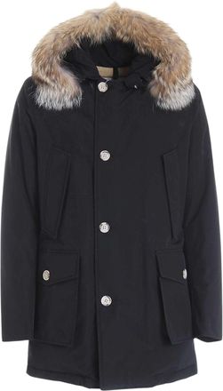 Woolrich Classic Black Parka with Detachable Fur Hood