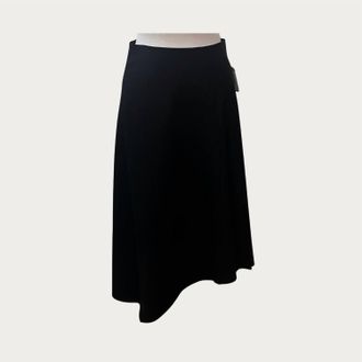 Elliott Lauren High Low Pin Stripe Skirt In Black