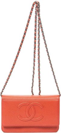 Chanel Borsa a tracolla CC goffrata - Rosso